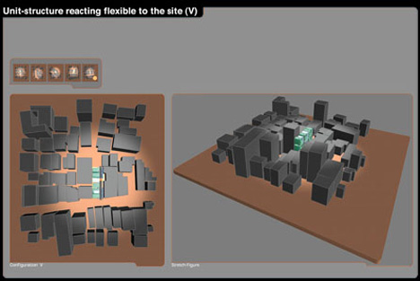 unit-structure reacting flexible to the site (V)